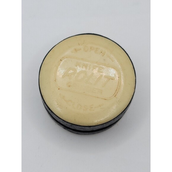 Vintage 1950's Rolit Collapsible Hand Held Knife/Scissors Sharpener Circle Stone - Picture 1 of 5